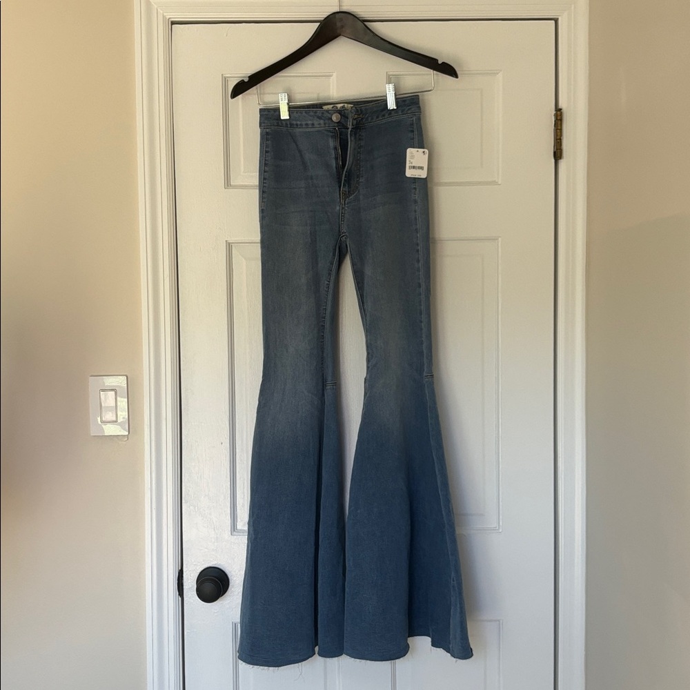 Free People Blue Flare & Wide Leg Jeans